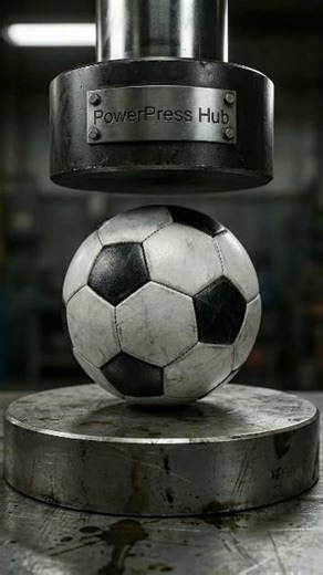 Crushing a Soccer Ball ⚽ Under Hydraulic Press – Insane Air Explosion! 💨 #shorts #hydraulicpress