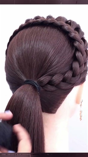 Simple hairstyle for party #fashion #braidal #trending