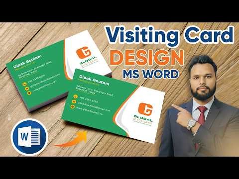 Visiting Card Design in MS Word 🔥 Easy Hindi Tutorial (Professional Business Card)