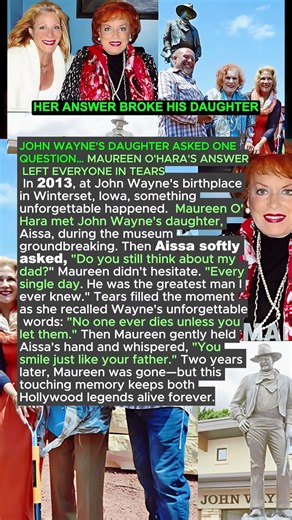 JOHN WAYNE'S DAUGHTER ASKED ONE QUESTION… MAUREEN O'HARA'S ANSWER LEFT EVERYONE IN TEARS 😭 #shorts