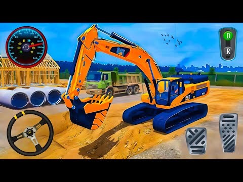 Bridge Construction Simulator Heavy Crane Concrete Pouring Mission Android GamePlay