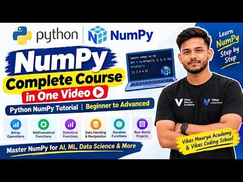 NumPy Complete Course in One Video | Python NumPy Tutorial | Beginner to Advanced