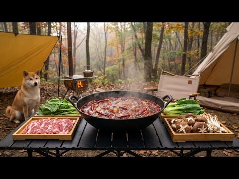 ​Spicy Beef Hot Pot Over an Open Fire | Outdoor Cooking ASMR