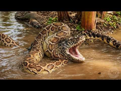 Python Vs. Croc | AFRICAN ROCK PYTHON Swallows Crocodile ALIVE - Caught on Camera!