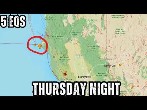 Earthquake activity off Northern California Coast. Thursday Night update.