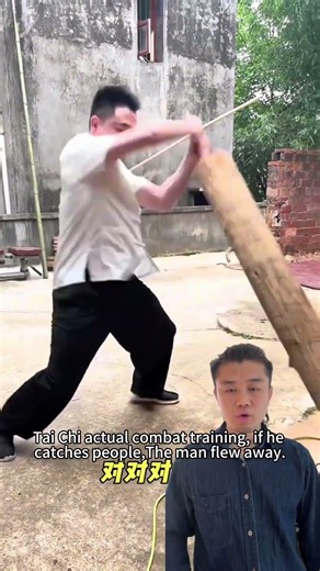 Tai Chi actual combat training, if he catches people,The man flew away #fighting