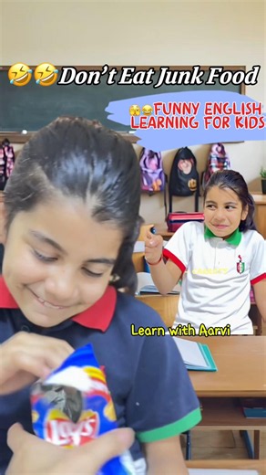 Funny English Conversation in Class | Learn English with Aarvi & Lily #funnyenglish #shorts #english