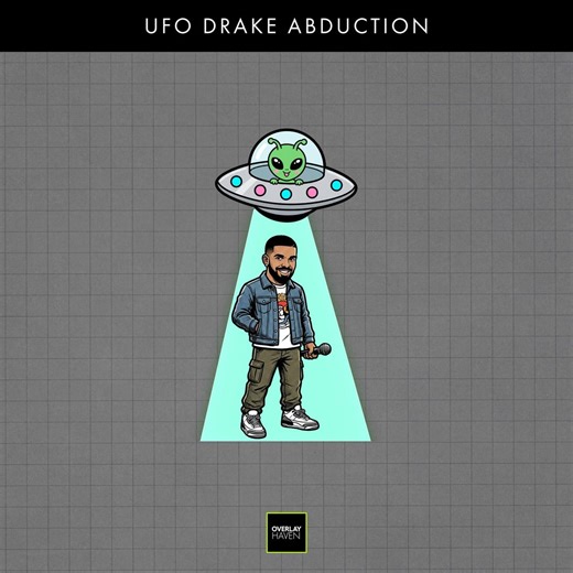 Drake UFO Abduction Animated Twitch Emote | Funny Alien Rapper Meme Streamer Sub Emote | Discord GIF Loop - Etsy