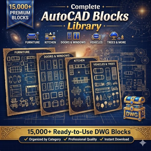 Autocad Blocks Library Dynamic CAD Blocks | Furniture, Kitchen, Doors, Windows, Vehicles, Trees (DWG) - Etsy
