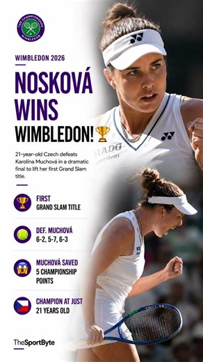 Linda Noskova Wins Wimbledon 2026 🏆 | First Grand Slam Title | Muchova Final Highlights