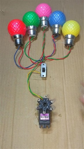 Powering 5 Colour LED Light With Hand-Cranked Gear Motor Generator #dcmotor #tech #shorts