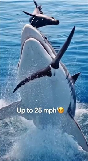 Great White Shark LEAPS Out of Water 😳 (Full Speed Attack)