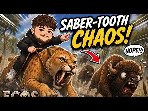 SABER-TOOTH CHAOS! Hunting Bison with My Pack in (Ecos La Brea) 🐅🔥