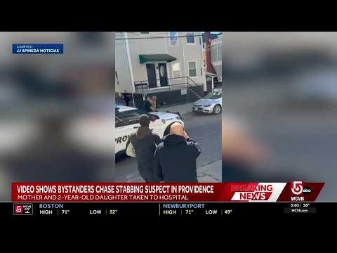 New video shows witnesses chasing suspect accused of stabbing of woman, toddler