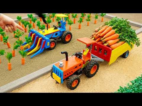 DIY Mini Tractor Carrot Harvest 🥕 Mole Attack Disaster | HP Mini