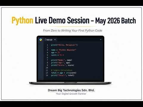 Python Live Demo Session for Beginners - May 2026 Batch