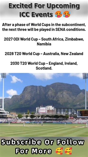 Future Cricket World Cups in SENA Countries 😱 2027–2030 Schedule #icc #cricket #shorts #cwc2027 #fyp