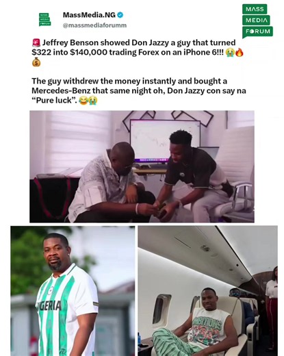 🚨 Jeffrey Benson showed Don Jazzy a guy that turned $322 into $140,000 from his iPhone 6!!! 😭🔥💰 The guy withdrew the money instantly and bought a Mercedes-Benz that same night oh, Don Jazzy con say na “Pure luck”. 😂😭 #donjazzy #tiktoknaija #peller #ghanatiktok🇬🇭 #mavinsrecord