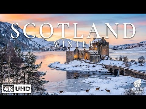 Scotland 4K - Winter Calm of Highlands Peaks, Loch Ness, Snowy Castles in Misty