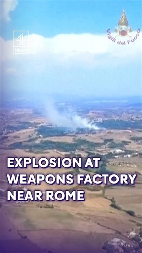 Powerful explosion at an ammunition factory near Rome