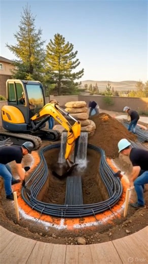 “This Backyard Was EMPTY… Then This Pool Happened 😳”