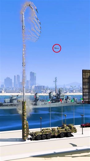 S-500 Missile immediately destroys high-speed fighter Jet! in gta5 ep652 #shorts #short