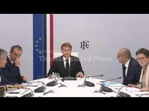 France's Macron holds emergency talks at the Elysee in wake of violent protests