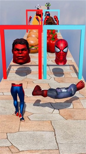 GTA V New Build a Queen Run Spider-man vs Red Hulk Funny Epic Challenge! #gta #spiderman #hulk