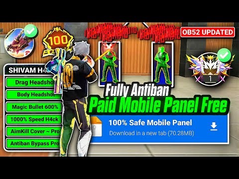 Free Fire Panel OB52 💀 Free Fire Mod Menu 100% Safe 😈 Free Fire Hack Safe || #freefire 