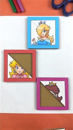 Super Mario Galaxy Princess Cardboard Puzzle Game | New Anime Paper craft idea #mario #mariobros