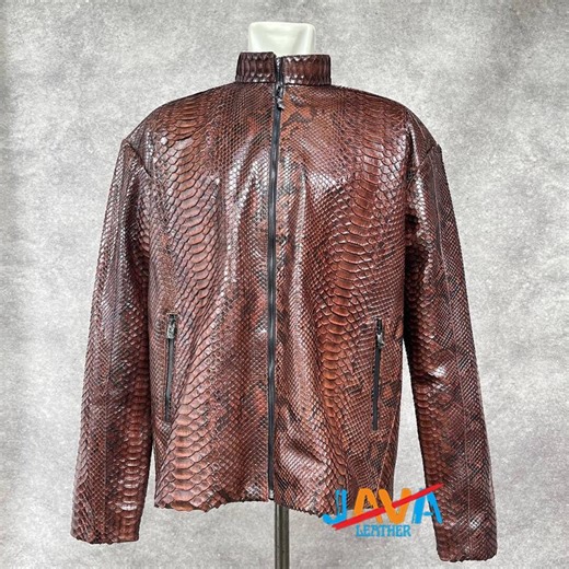 Python Bomber Jacket Genuine Snakeskin Leather Handmade Luxury Mens Outerwear - Etsy