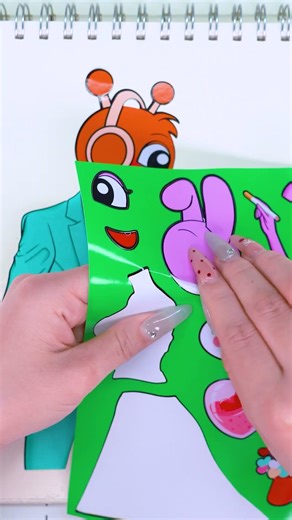 INCREDIBOX SPRUNKI Sticker PINKI and OREN’s Sweet Kiss | Sticker Book ASMR #shorts