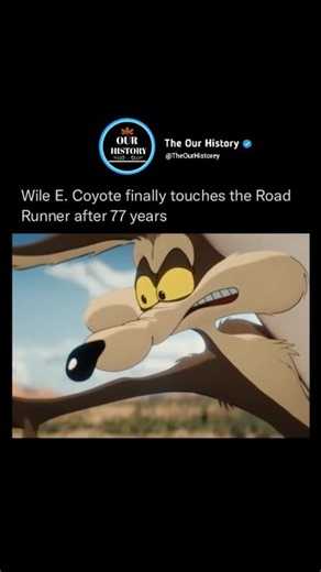 Wile E. Coyote finally touches the Road Runner after 77 years