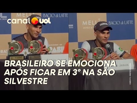 BRASILEIRO FÁBIO JESUS SE EMOCIONA APÓS PÓDIO NA SÃO SILVESTRE: 'TEM MUITO TALENTO NO BRASIL'