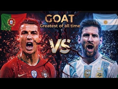 GOAT GRATEST OF ALL TIME🐐🥇🔴RONALDO VS MESSI🔵❔#football