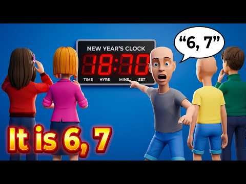 Classic Caillou Screams “6 7” at New Year Countdown… Grounded