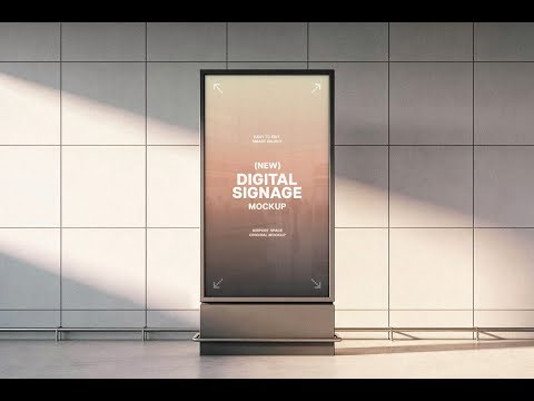 Airport Vertical Digital Signage Mockup Graphic Download