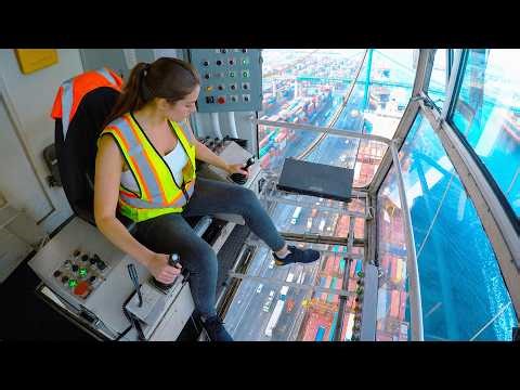 Inside the Giant Cranes Loading & Unloading Massive Container Ships at US Ports