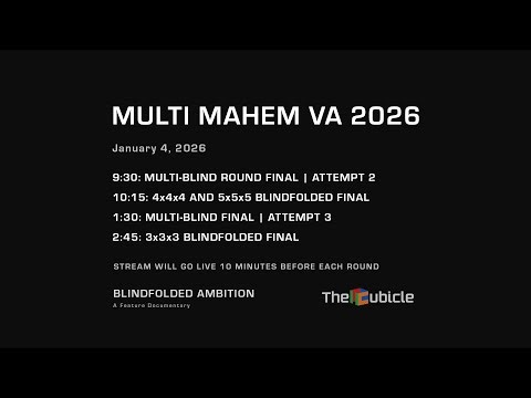 Multi Mayhem VA 2026 — A Blindfolded Speedcubing Competition | Day 3