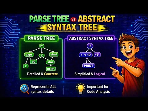Parse Tree vs Abstract Syntax Tree (AST) | Compiler Design Explained with Examples