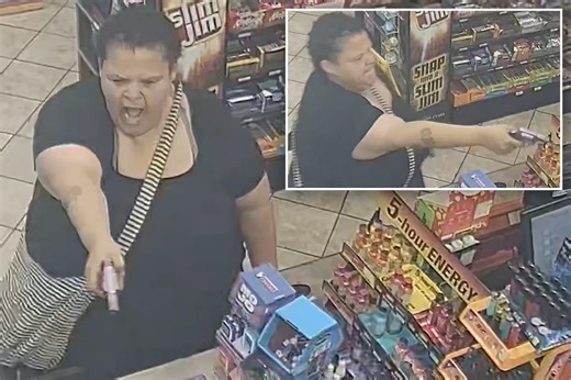 Woman shoots gas station clerk point-blank in attempted gas station robbery: dramatic video