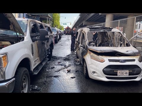 Explosion Rips Roof & Doors off Minivan near Metro N Tracks in East Harlem - NYC
