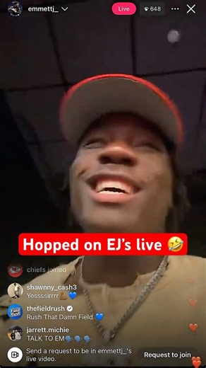 Had to hop on EJ's live 🤣