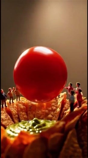 Giant Tomato Meteor Hits a Nachos Volcano 🌋🍅 (Miniature Destruction)