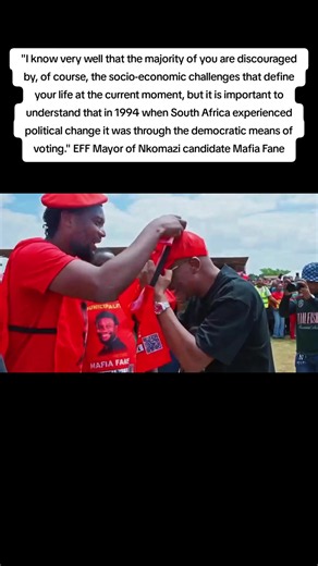 EFF candidate Mafia Fane urges voting despite socio-economic challenges
