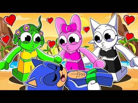 SONIC is SAVED by THE SPRUNKI GIRLS in ROBLOX! 😱😍 SPRUNKI in ROBLOX
