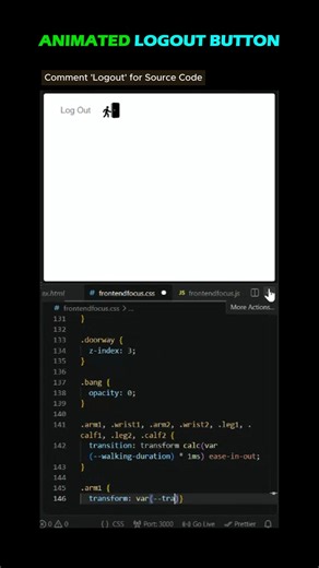 Creative Logout Button Animation 🔥 | HTML CSS & JavaScript