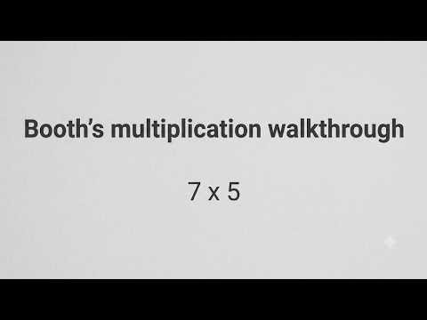 Booth's Multiplication Example Problem Walkthrough | 7*5 = ?