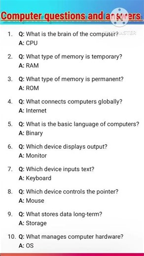 Basic computer questions #😊👍💯