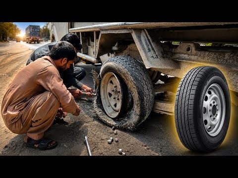 Dangerous Truck Tyre Explosion 😱 | Roadside Repair#viralvideo #machinerychannel #bigmachines
